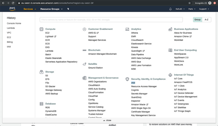 Crear un usuario IAM