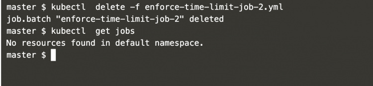 borrar el trabajo con límite de tiempo forzado