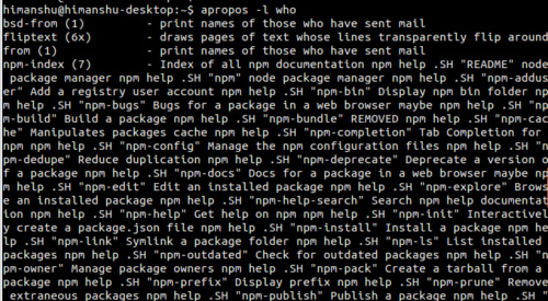 forzar a apropos a producir líneas completas en la salida