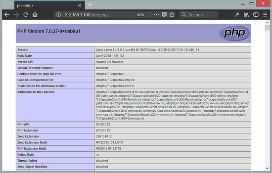 PHP instalado en Debian 9 en Apache