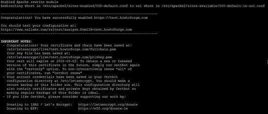 Certificado SSL emitido con éxito