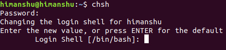 Cómo usar chsh