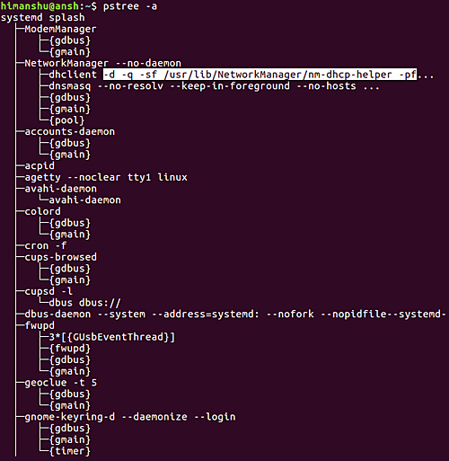Cómo hacer que pstree incluya también los argumentos de la línea de comandos en la salida