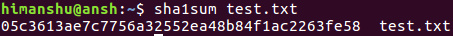 Cómo utilizar el comando sha1sum
