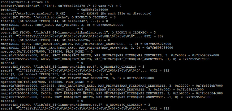 Uso del comando strace en Linux
